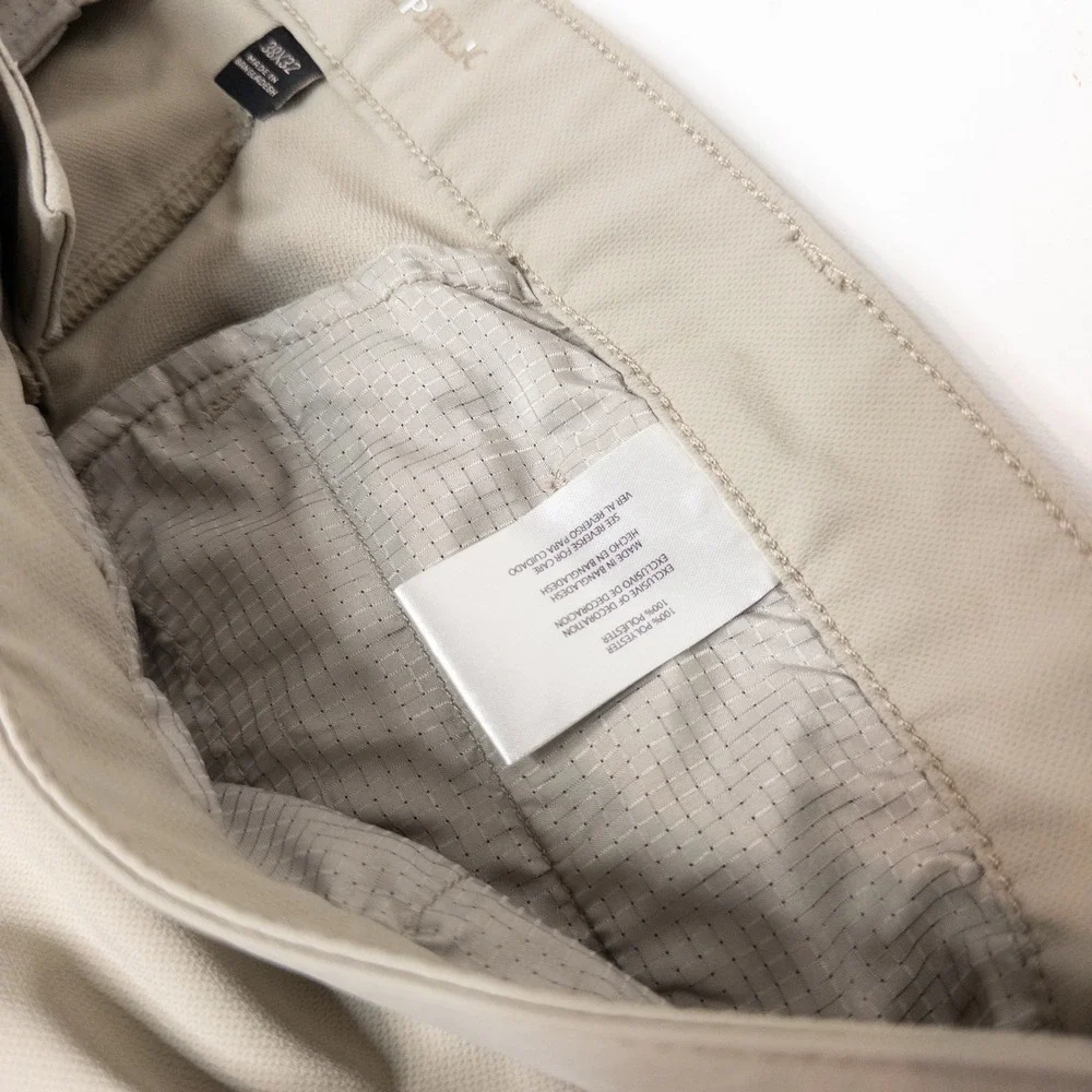 Banana Republic Chino Pants Mens 38x32 Khaki Tan Good Core Temp Performance